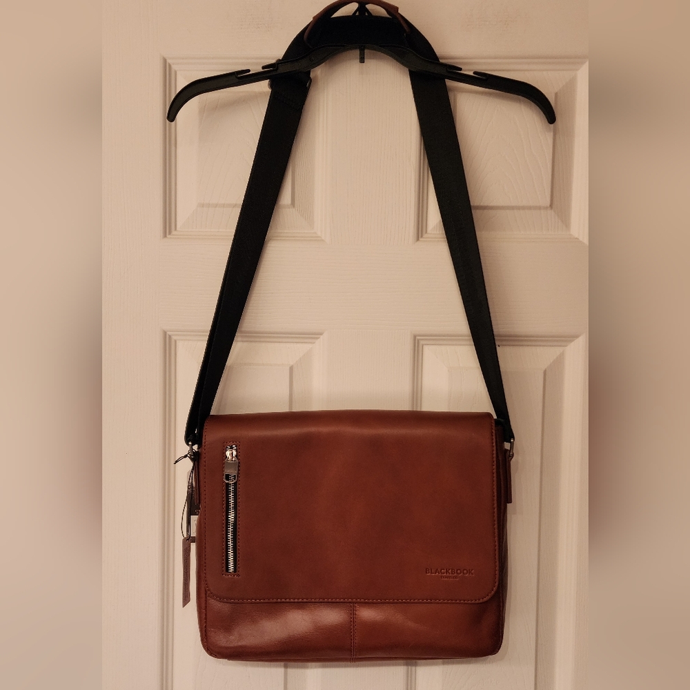 Blackbook Travel Co. Banner Messenger Bag In Cognac - Picture 5 of 15